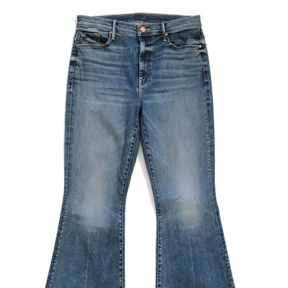 Mother the Super Cruiser Flare Jeans Womens 31 Blue Going Full Circle High Rise - Picture 4 of 15
